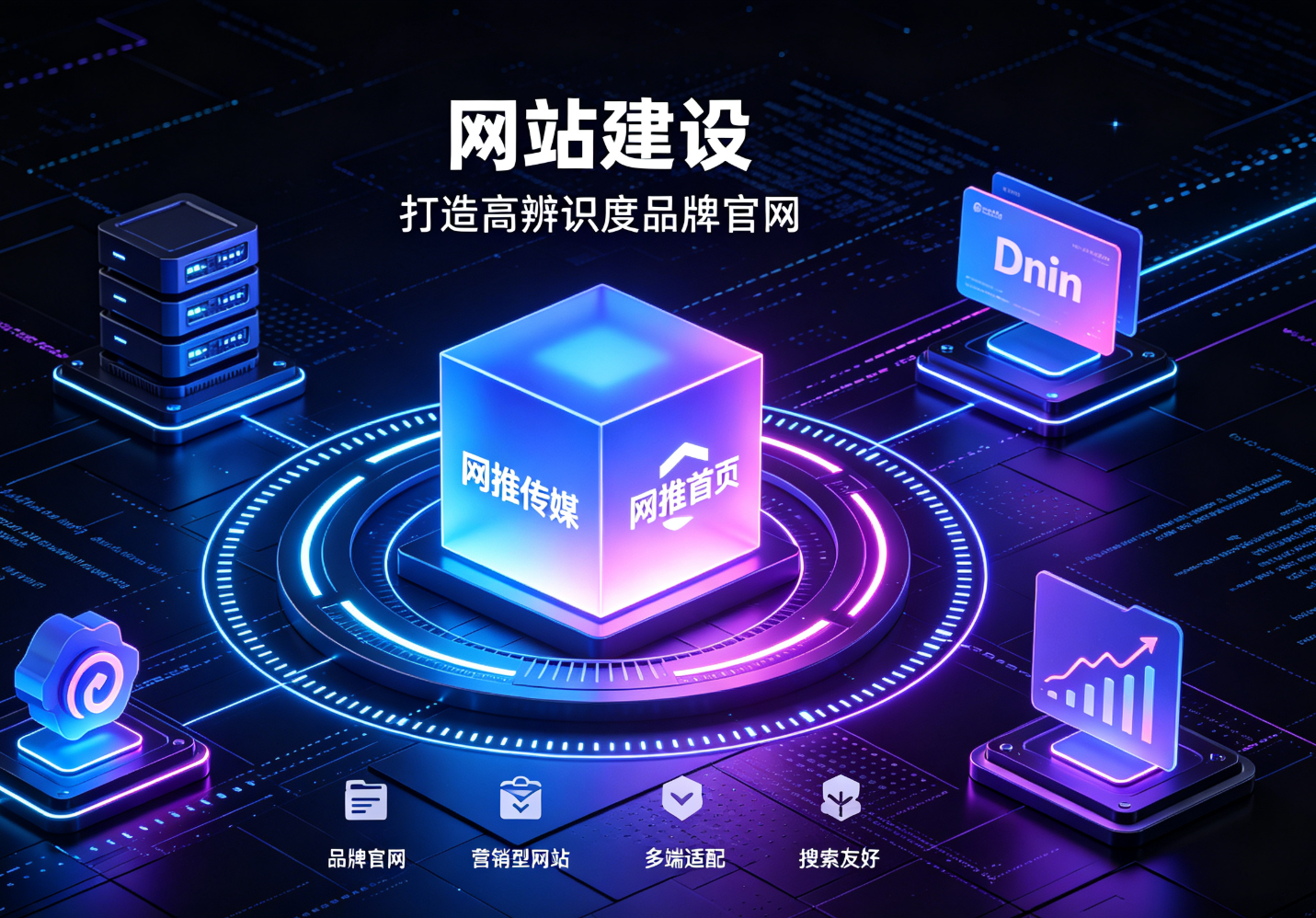 网站建设与小程序开发宣传展示图